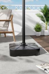 H&O Direct HDPE Square Parasol Base Outdoor Umbrella Stand in Black - thumbnail 2