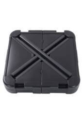 H&O Direct HDPE Square Parasol Base Outdoor Umbrella Stand in Black - thumbnail 5