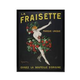 "Artery8 Fraisinette Strawberry Liqueur Vintage Ad Framed Canvas Wall Art Print in Black - Size: W12"" x H16""" - thumbnail 1