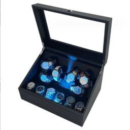 Kelvenix 6 Slots Display Case Rotating Storage Organizer in Black - Size: 500mm - thumbnail 1