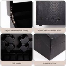 Kelvenix 6 Slots Display Case Rotating Storage Organizer in Black - Size: 500mm - thumbnail 3