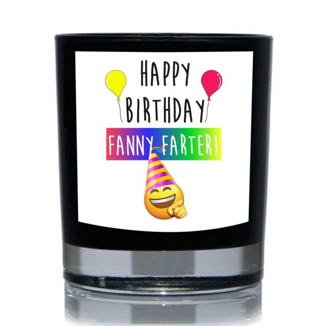 60 SECOND MAKEOVER Happy Birthday Fanny Farter Funny 20cl Candle in Black