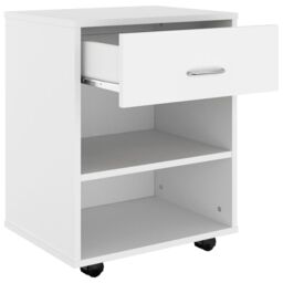Berkfield Home Rolling Cabinet White 46x36x59 cm Engineered Wood - Size: 46 x 36 x 59 cm - thumbnail 6