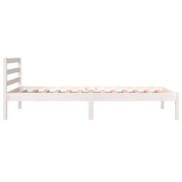 Berkfield Home Bed Frame Solid Wood Pine 90x190 cm Single White - thumbnail 5