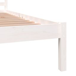 Berkfield Home Bed Frame Solid Wood Pine 90x190 cm Single White - thumbnail 6