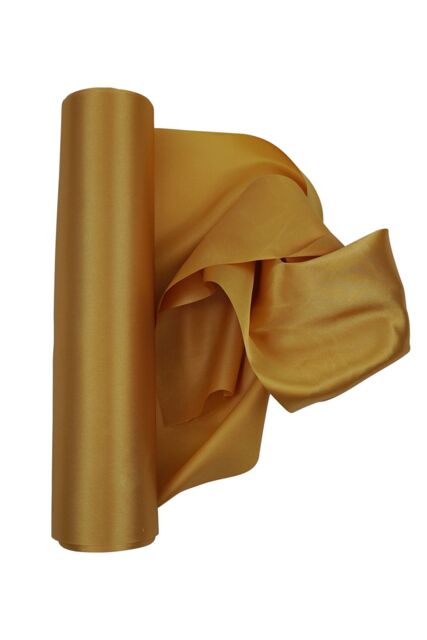 Neel Blue 20cm x 29cm Solid Satin Roll Large Fabric for Chair Sash Wedding Bouquet Décor Drapery in Gold - Size: 20 cm x 29 cm - image 1