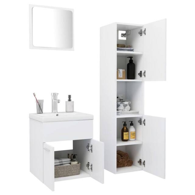Berkfield Home Full Bathroom Furniture Set White Engineered Wood - image 1