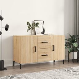 Berkfield Home Sideboard Sonoma Oak 100x36x60 cm Engineered Wood in Brown - Size: 100 x 36 x 60 cm - thumbnail 1