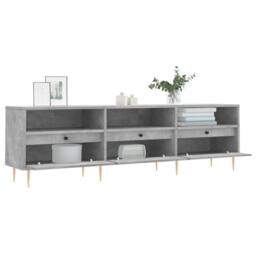 Berkfield Home TV Cabinet Concrete Grey 150x30x44.5 cm Engineered Wood - thumbnail 4