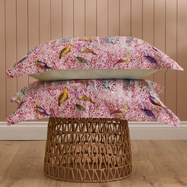 Voyage Maison Whimsical Tale Printed 100% Cotton Pillowcases in Dusty Pink