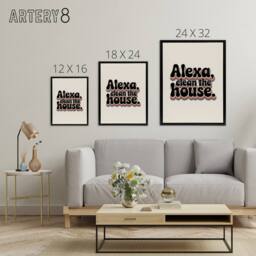 "Artery8 Assistant Clean The House Funky Retro Typography Framed Canvas Art in Beige - Size: W12"" x H16""" - thumbnail 4