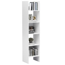 Berkfield Home Book Cabinet White 40x35x180 cm Engineered Wood - Size: 40 x 35 x 180 cm - thumbnail 5