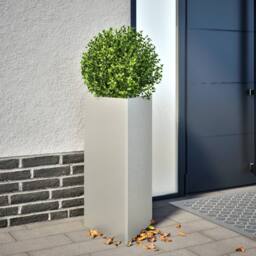 Berkfield Home Durable Garden Planter Triangular 40x34.5x70 cm Stainless Steel in Silver - thumbnail 2