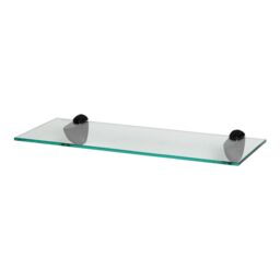 Harbour Housewares Floating Glass Shelf - 50cm - Bathroom Shower Storage Display Shelf in Black