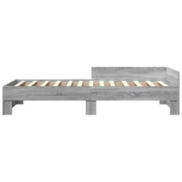 Berkfield Home Bed Frame without Mattress Grey Sonoma 75x190 cm Small Single Engineered Wood - thumbnail 4