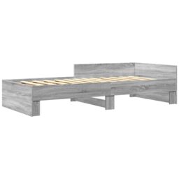 Berkfield Home Bed Frame without Mattress Grey Sonoma 75x190 cm Small Single Engineered Wood - thumbnail 3