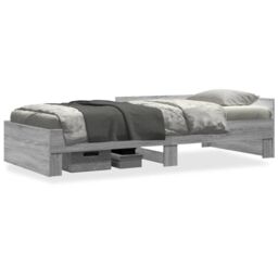Berkfield Home Bed Frame without Mattress Grey Sonoma 75x190 cm Small Single Engineered Wood - thumbnail 2