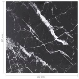 Berkfield Home Table Top Black 80x80 cm 6 mm Tempered Glass with Marble Design - thumbnail 5