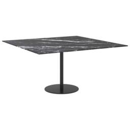 Berkfield Home Table Top Black 80x80 cm 6 mm Tempered Glass with Marble Design - thumbnail 4