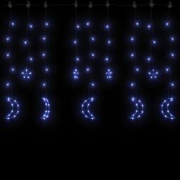 Berkfield Home Star & Moon Fairy Lights Remote Control 138 LED Blue - thumbnail 3