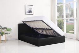 KOSY KOALA Ottoman Bed Gas Lift Storage Leather Black 3ft Single with 1 Mattress Leather Pine Wood Bedroom - thumbnail 2
