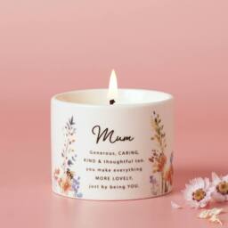 The Cottage Garden Mother's Day Ceramic Candle 100g - Mum in White - thumbnail 1