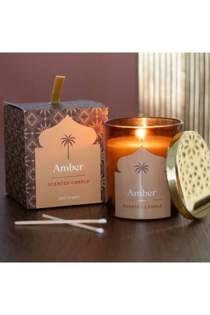 KDMD Arabian Nights Amber Scented Candle - 52H Luxury Home Fragrance in Brown - image 1