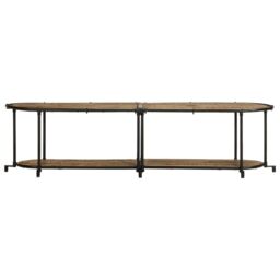 Berkfield Home TV Cabinet 160x42x40 cm Solid Wood Rough Mango in Brown - Size: 160 x 42 x 40 cm - thumbnail 4