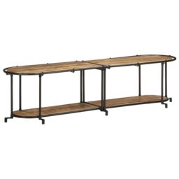 Berkfield Home TV Cabinet 160x42x40 cm Solid Wood Rough Mango in Brown - Size: 160 x 42 x 40 cm - thumbnail 2