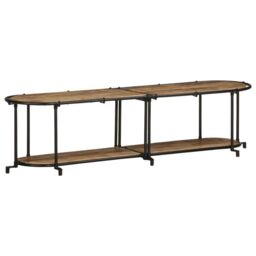 Berkfield Home TV Cabinet 160x42x40 cm Solid Wood Rough Mango in Brown - Size: 160 x 42 x 40 cm - thumbnail 3