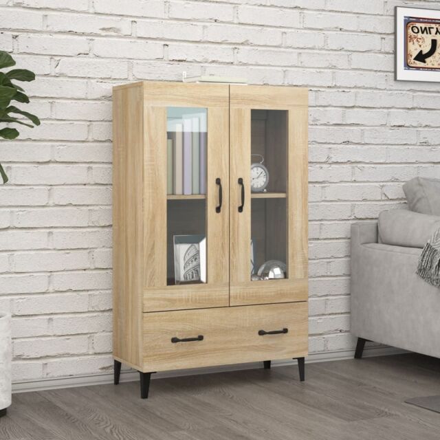 Berkfield Home Highboard Sonoma Oak 70x31x115 cm Engineered Wood in Brown - Size: 70 x 31 x 115 cm - image 1