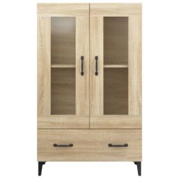 Berkfield Home Highboard Sonoma Oak 70x31x115 cm Engineered Wood in Brown - Size: 70 x 31 x 115 cm - thumbnail 6