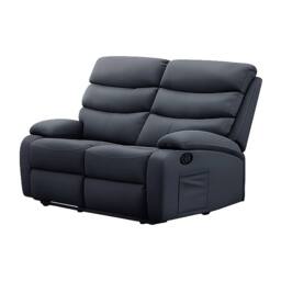 Kidsaw 2 Seater Manual Recliner Sofa DARK GREY PU Fabric - thumbnail 2
