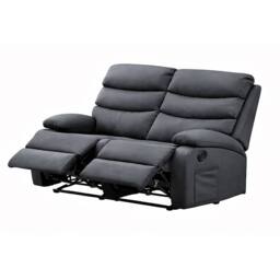 Kidsaw 2 Seater Manual Recliner Sofa DARK GREY PU Fabric - thumbnail 3