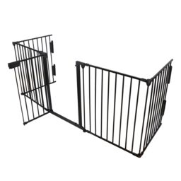 Gr8 Home Metal Safety Fence Hearth Fire Gate Fireplace Guard in Black - thumbnail 2