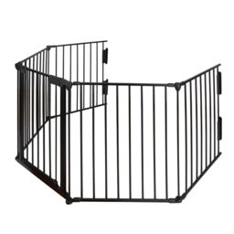 Gr8 Home Metal Safety Fence Hearth Fire Gate Fireplace Guard in Black - thumbnail 4