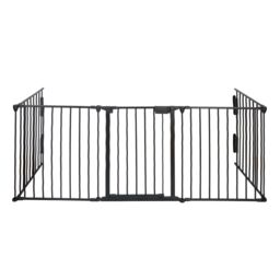 Gr8 Home Metal Safety Fence Hearth Fire Gate Fireplace Guard in Black - thumbnail 3