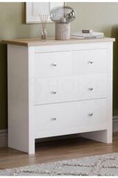 Home Discount Vida Designs Arlington 2+2 Drawer Chest Storage Bedroom Furniture in White - thumbnail 1