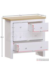 Home Discount Vida Designs Arlington 2+2 Drawer Chest Storage Bedroom Furniture in White - thumbnail 2