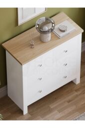 Home Discount Vida Designs Arlington 2+2 Drawer Chest Storage Bedroom Furniture in White - thumbnail 5