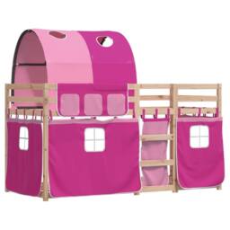 Berkfield Home Bunk Bed without Mattress Pink 80x200 cm Solid Wood Pine - thumbnail 3