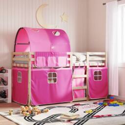 Berkfield Home Bunk Bed without Mattress Pink 80x200 cm Solid Wood Pine - thumbnail 2