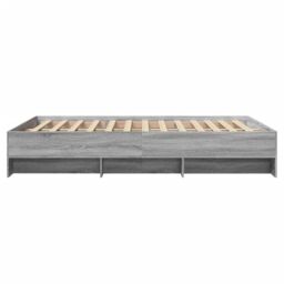 Berkfield Home Bed Frame without Mattress Grey Sonoma 140x190 cm Engineered Wood - thumbnail 6
