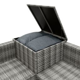 Monstershop Rattan Modular 6 Piece Furniture Set - Grey - thumbnail 9