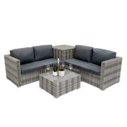Monstershop Rattan Modular 6 Piece Furniture Set - Grey - thumbnail 3