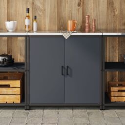Berkfield Home Kitchen Storage Cabinet with Shelf with Storage with Door Anthracite Steel - thumbnail 4