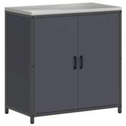 Berkfield Home Kitchen Storage Cabinet with Shelf with Storage with Door Anthracite Steel - thumbnail 2