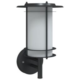 Berkfield Home Outdoor Wall Light Black Stainless Steel - thumbnail 2