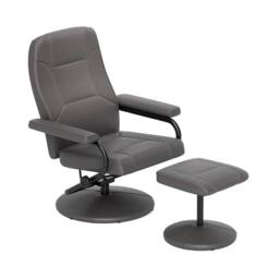 Costway Reclining Chair 360°Swivel Recliner with Adjustable Backrest-Grey in Grey - thumbnail 3