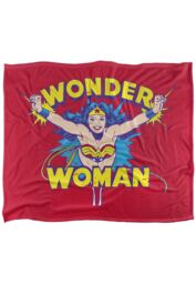 Warner Brothers Wonder Woman Officially Licensed Silky Touch Super Soft Throw Blanket 152 x 127 cm in White - thumbnail 1